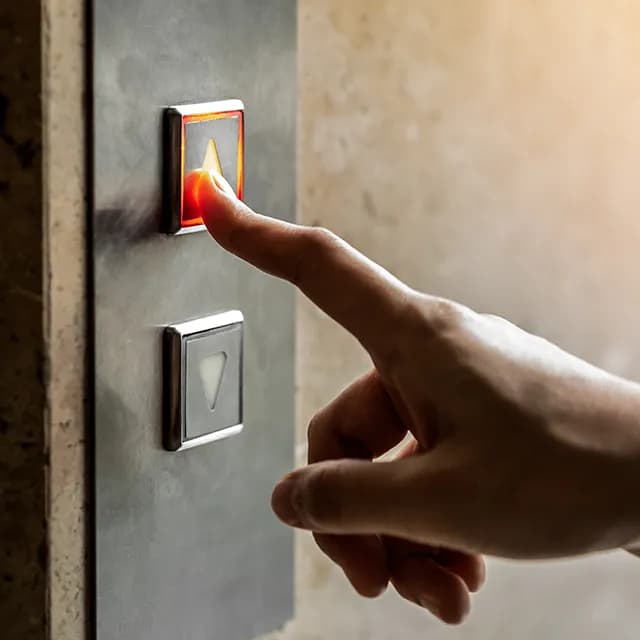 Pressing 'up' button for lift