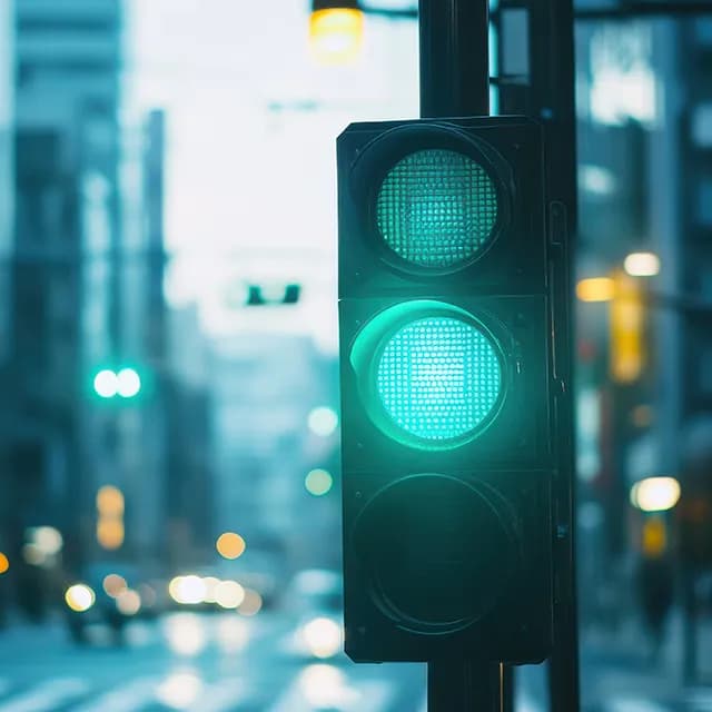 Traffic light showing gree