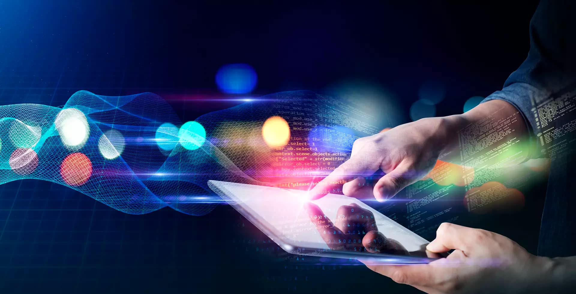 Abstract tablet being used