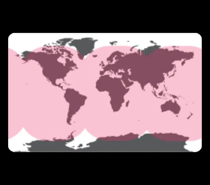 Coverage of the Inmarsat network