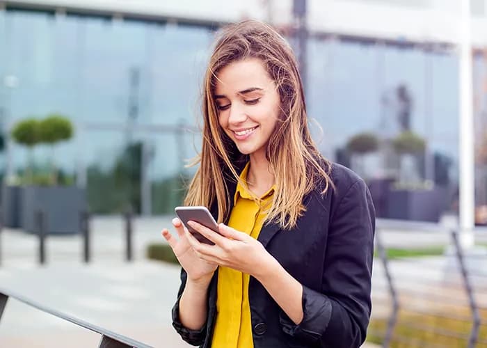 Businesswoman using smartphone