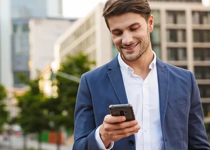 Businessman using smartphone