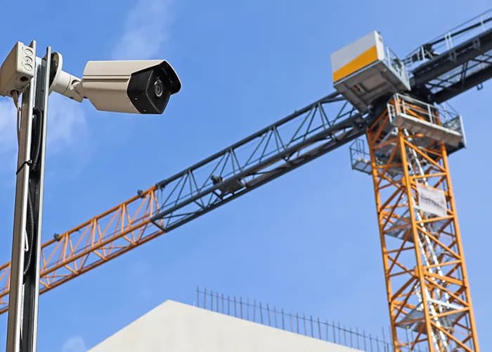 Security camera on construction site