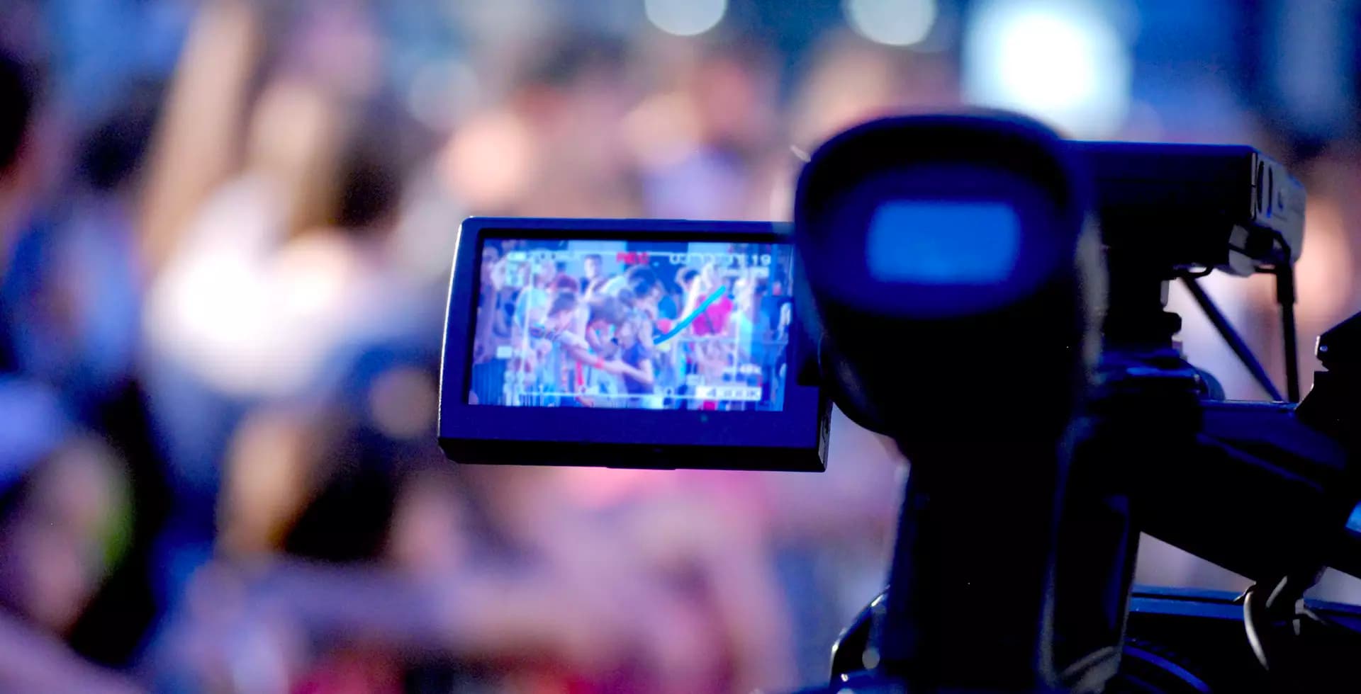 TV camera filming event