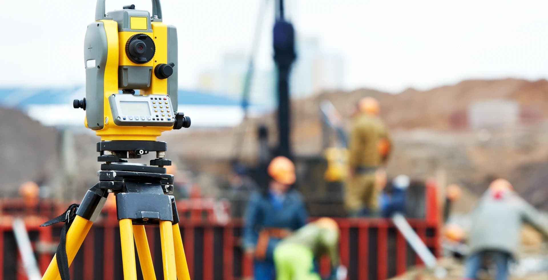 Theodolite on construction site